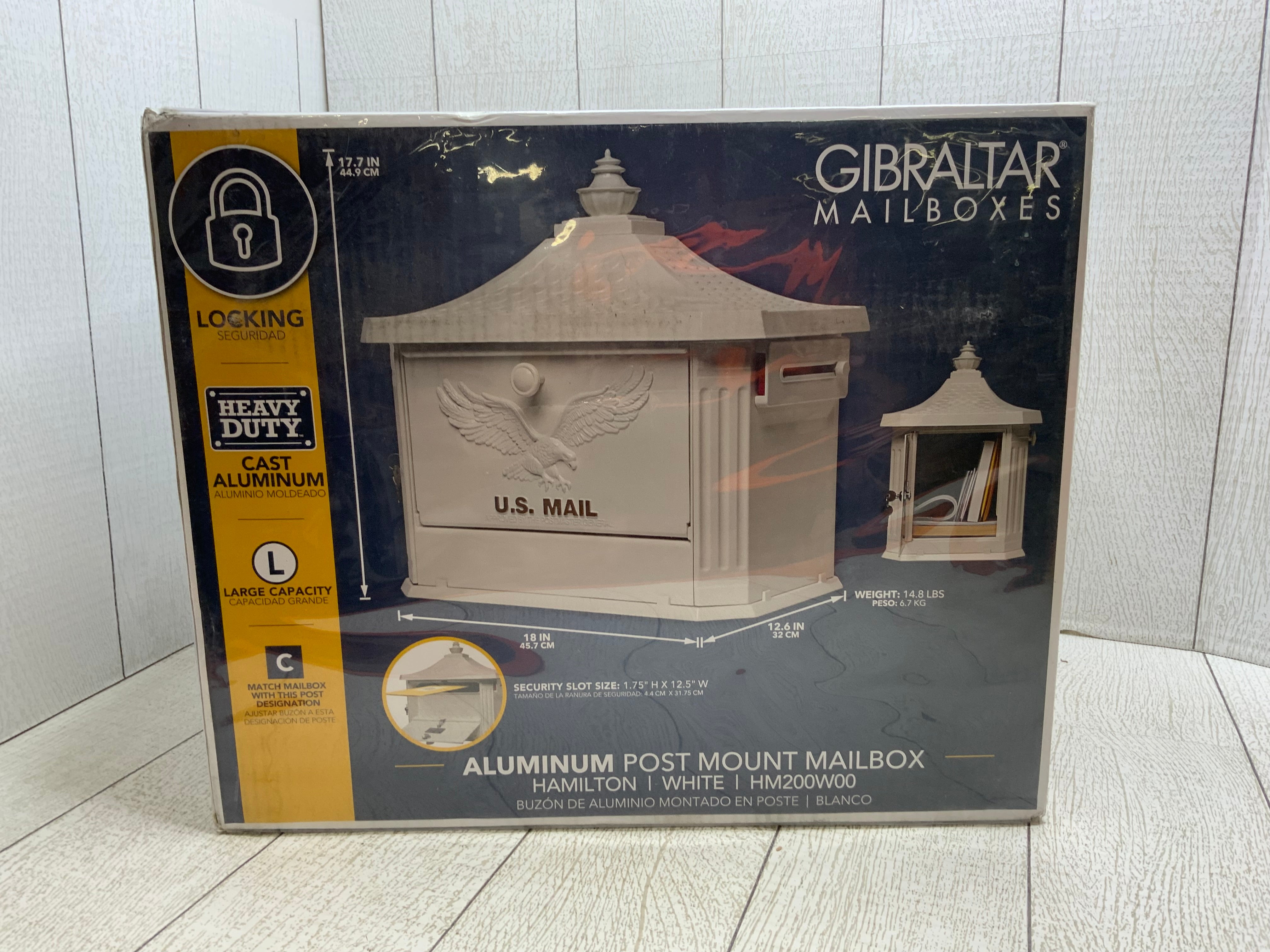 Gibraltar Mailboxes Hamilton Large Capacity Cast Aluminum White (8042924802286)
